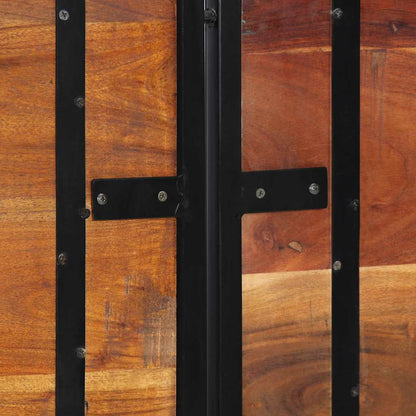 Testiera 180 cm in Legno Massello di Recupero e Ferro - homemem39