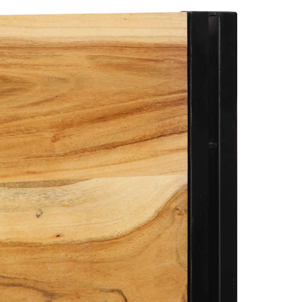 Testiera 180 cm in Legno Massello di Acacia e Ferro - homemem39