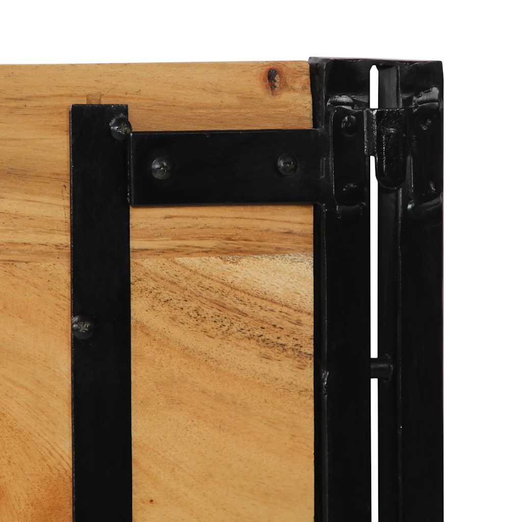 Testiera 180 cm in Legno Massello di Acacia e Ferro - homemem39