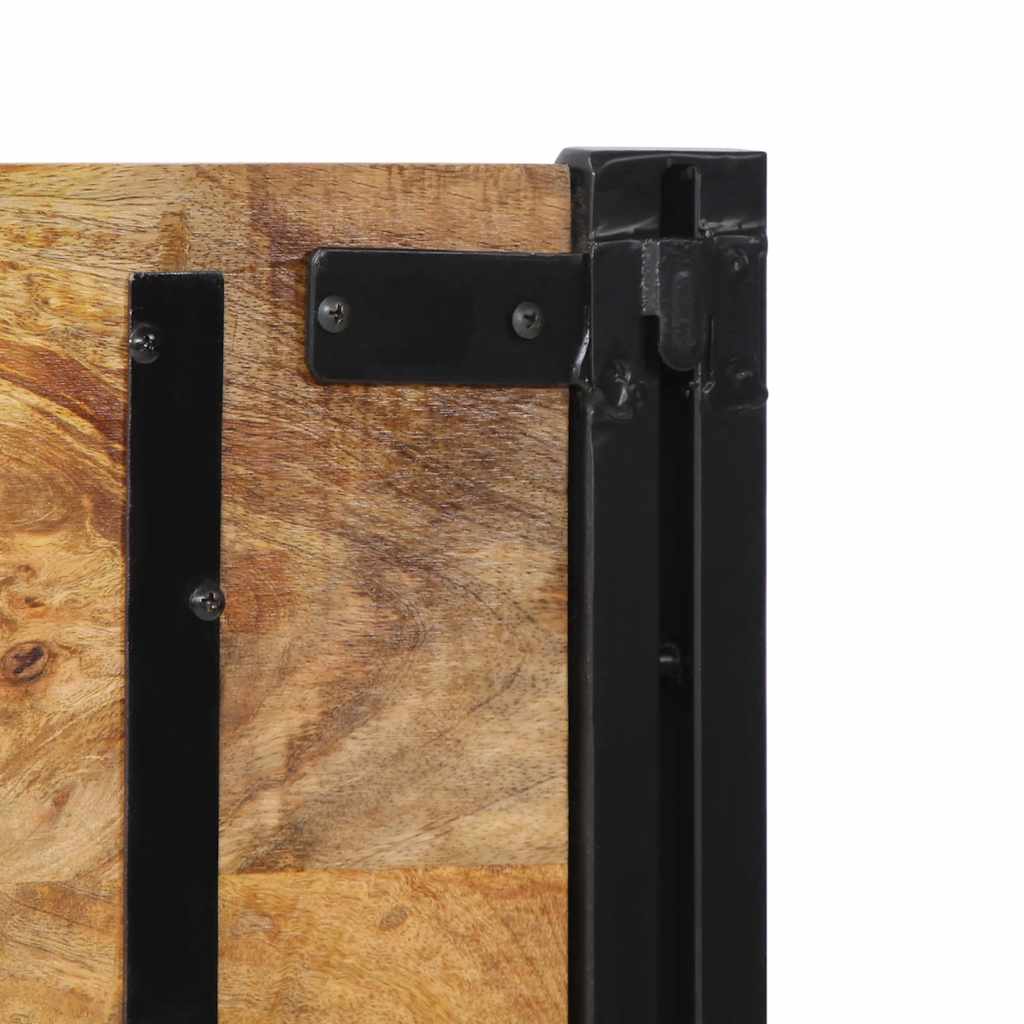 Testiera 200 cm in Legno Massello di Mango e Ferro - homemem39