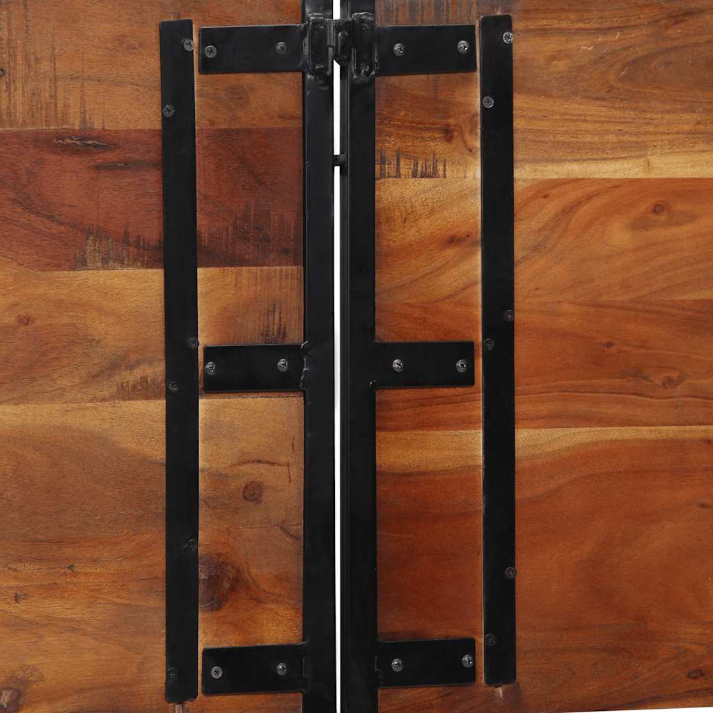 Testiera 200 cm in Legno Massello di Recupero e Ferro - homemem39