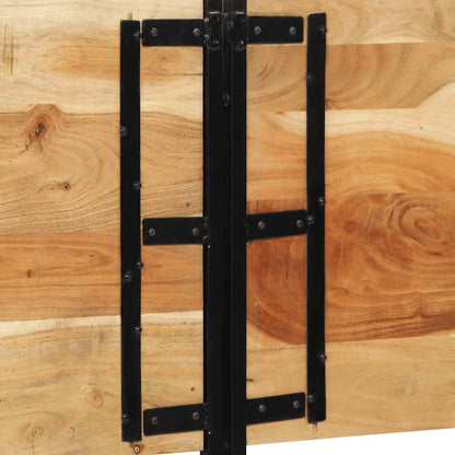 Testiera 200 cm in Legno Massello di Acacia e Ferro - homemem39