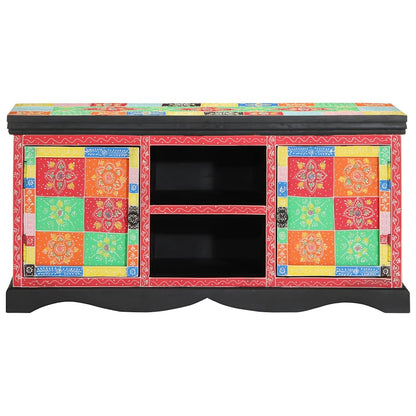Mobile TV Multicolore 100 x 35 x 50 cm Legno massello di mango