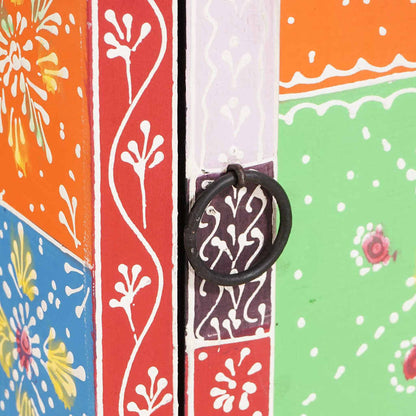 Comò Multicolore 30 x 30 x 90 cm Legno massello di mango