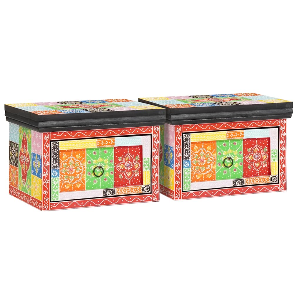 Armadio da Notte con cassetto 2 pcs Multicolore 40 x 30 x 28 cm