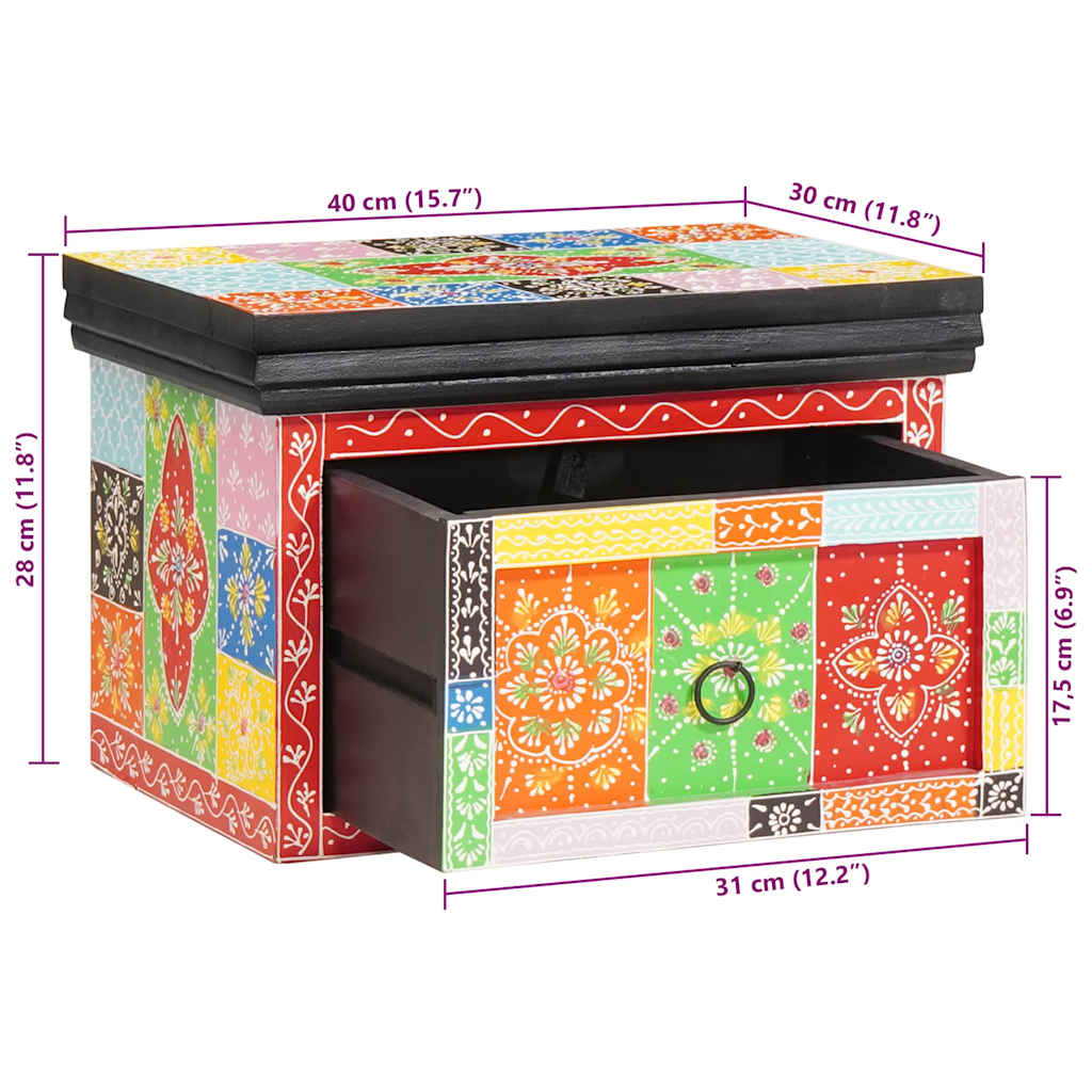 Armadio da Notte con cassetto 2 pcs Multicolore 40 x 30 x 28 cm