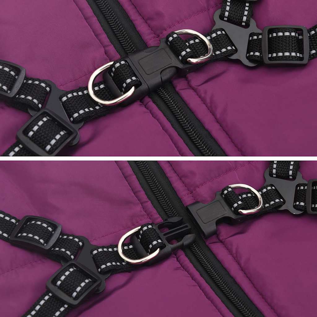 Cappotto Cani Imbracatura Impermeabile Riflettente Viola L48 | homemem39