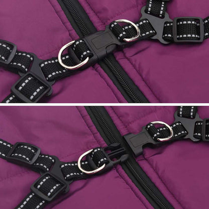 Cappotto Cani Imbracatura Impermeabile Riflettente Viola L52 | homemem39