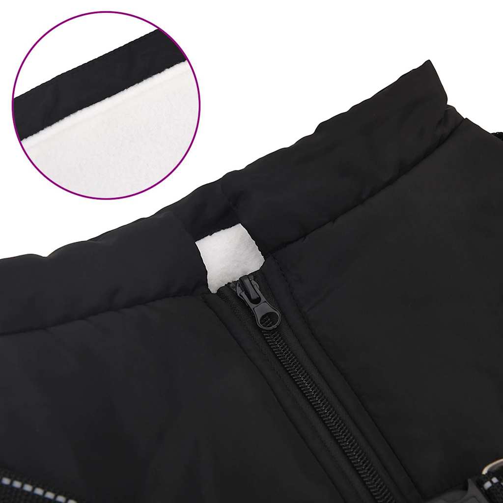 Cappotto Cani con Imbracatura Impermeabile Riflettente Nero L48 | homemem39