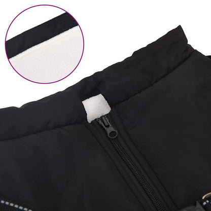 Cappotto Cani con Imbracatura Impermeabile Riflettente Nero L48 | homemem39