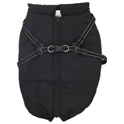 Cappotto Cani con Imbracatura Impermeabile Riflettente Nero L68 | homemem39