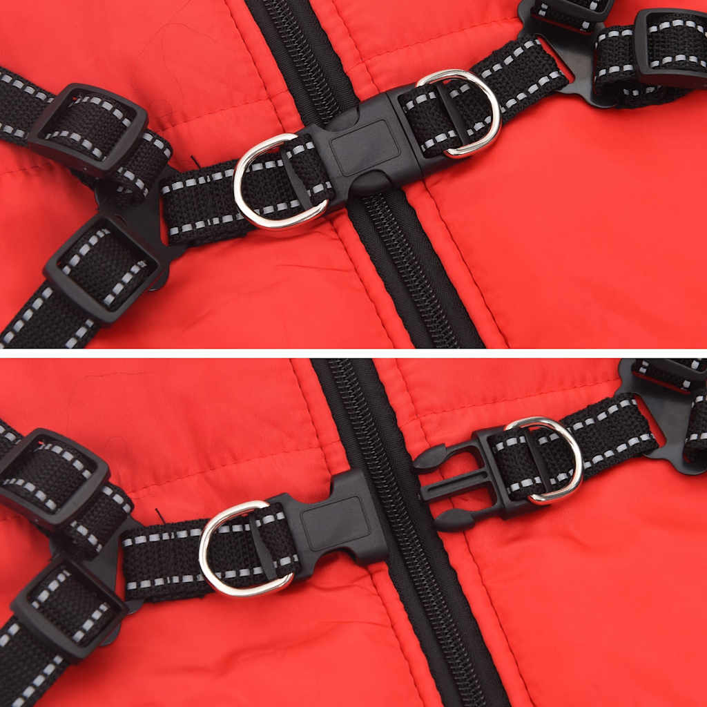 Cappotto Cani Imbracatura Impermeabile Riflettente Rosso L48 | homemem39