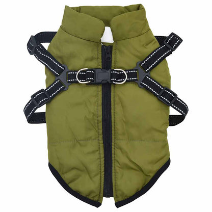 Cappotto Cani Imbracatura Impermeabile Riflettente Verde L40