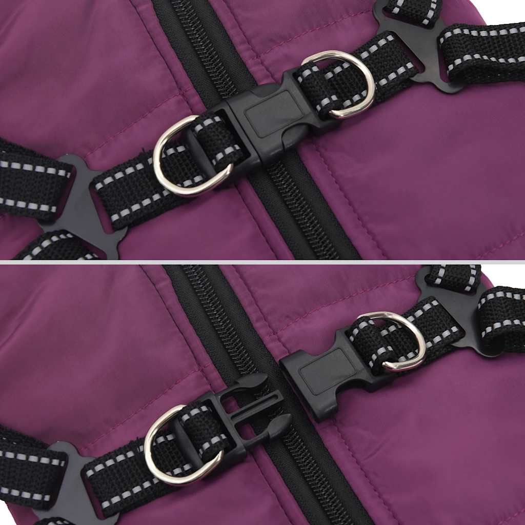 Cappotto Cani Imbracatura Impermeabile Riflettente Viola L32 | homemem39