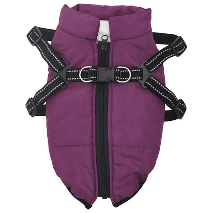Cappotto Cani Imbracatura Impermeabile Riflettente Viola L36