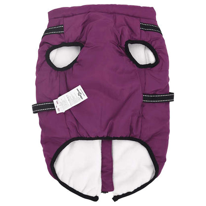 Cappotto Cani Imbracatura Impermeabile Riflettente Viola L44
