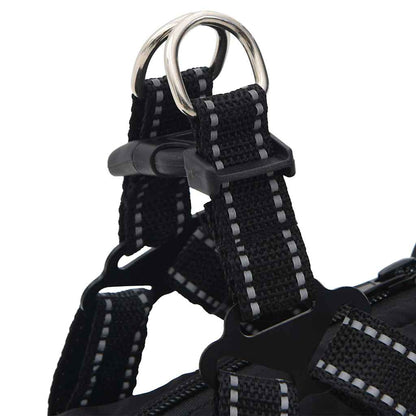 Cappotto Cani con Imbracatura Impermeabile Riflettente Nero L24 | homemem39