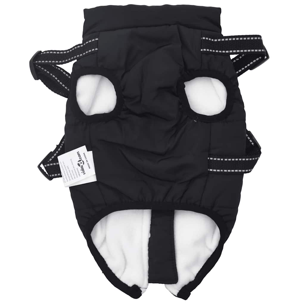 Cappotto Cani con Imbracatura Impermeabile Riflettente Nero L32 | homemem39