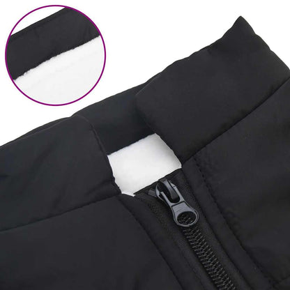 Cappotto Cani con Imbracatura Impermeabile Riflettente Nero L32 | homemem39
