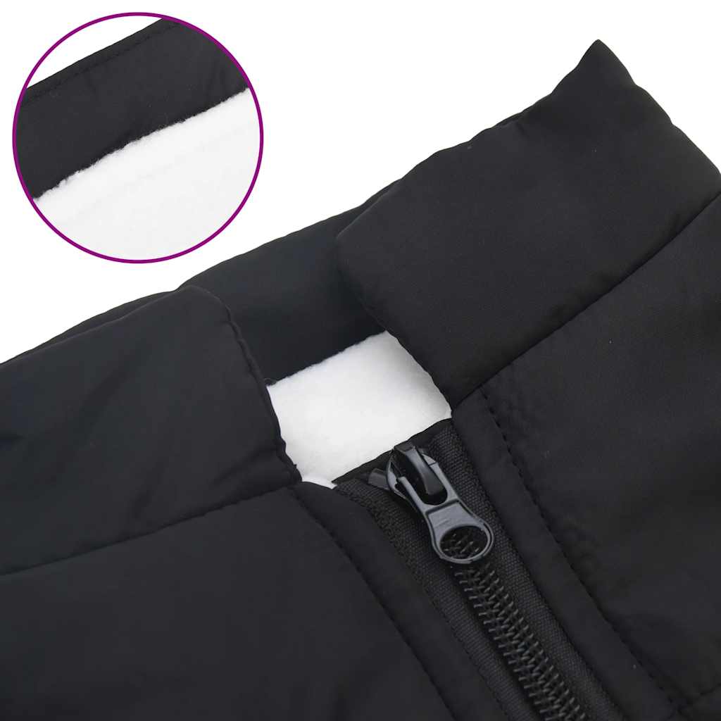 Cappotto Cani con Imbracatura Impermeabile Riflettente Nero L36