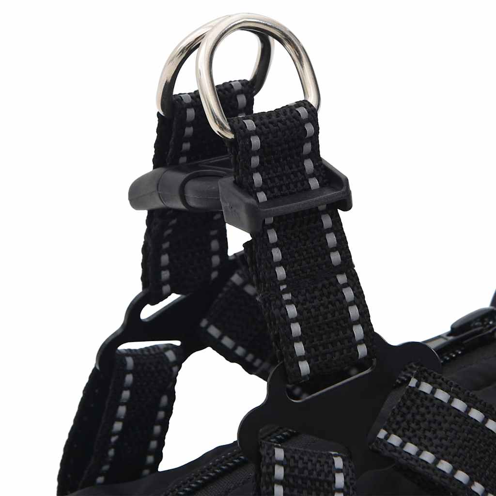 Cappotto Cani con Imbracatura Impermeabile Riflettente Nero L36 | homemem39