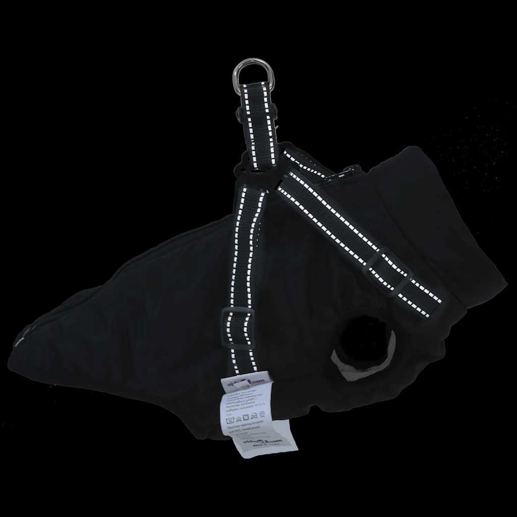 Cappotto Cani con Imbracatura Impermeabile Riflettente Nero L40 | homemem39