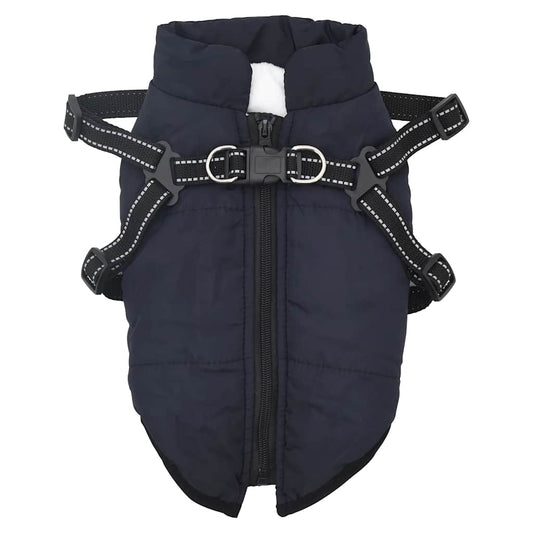 Cappotto Cani Imbracatura Impermeabile Riflettente Blu Navy L24 - homemem39