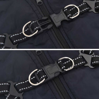 Cappotto Cani Imbracatura Impermeabile Riflettente Blu Navy L24 | homemem39