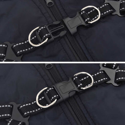 Cappotto Cani Imbracatura Impermeabile Riflettente Blu Navy L28 | homemem39