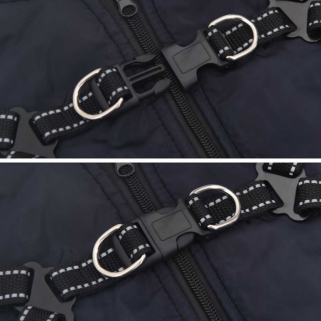 Cappotto Cani Imbracatura Impermeabile Riflettente Blu Navy L32 - homemem39