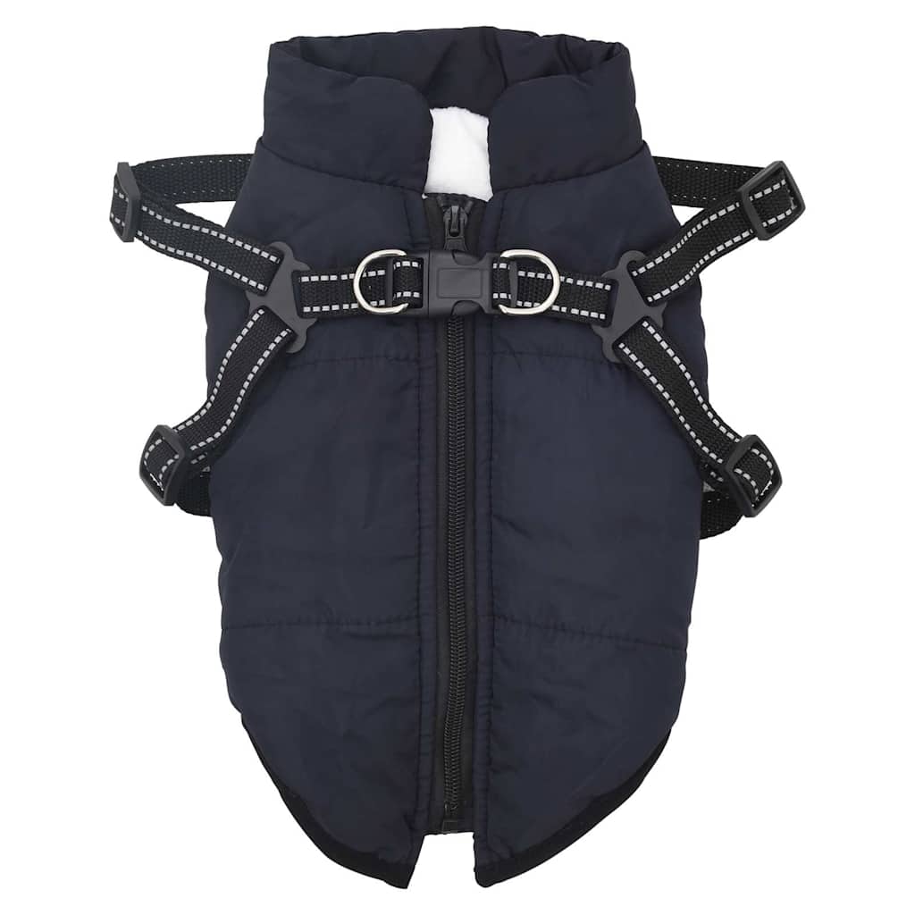 Cappotto Cani Imbracatura Impermeabile Riflettente Blu Navy L36