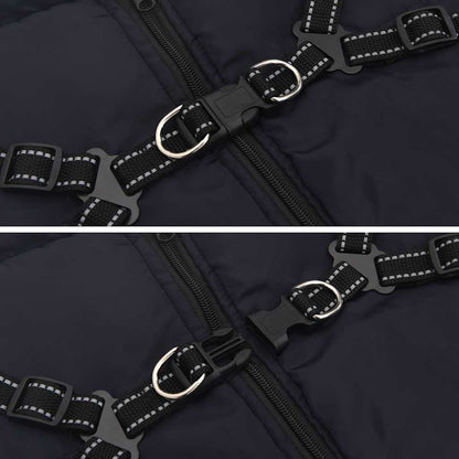 Cappotto Cani Imbracatura Impermeabile Riflettente Blu Navy L44 | homemem39