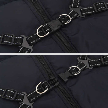 Cappotto Cani Imbracatura Impermeabile Riflettente Blu Navy L48 | homemem39
