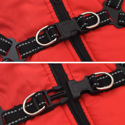 Cappotto Cani Imbracatura Impermeabile Riflettente Rosso L24 | homemem39