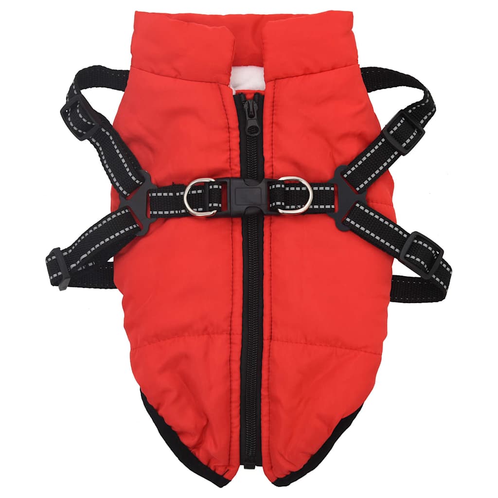 Cappotto Cani Imbracatura Impermeabile Riflettente Rosso L36