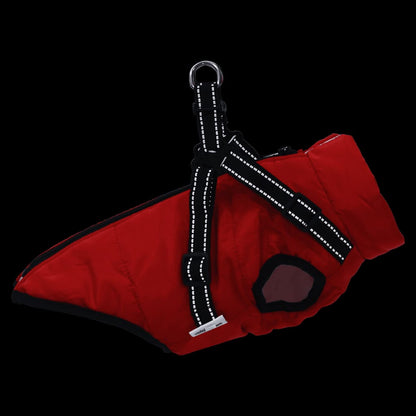 Cappotto Cani Imbracatura Impermeabile Riflettente Rosso L36 - homemem39