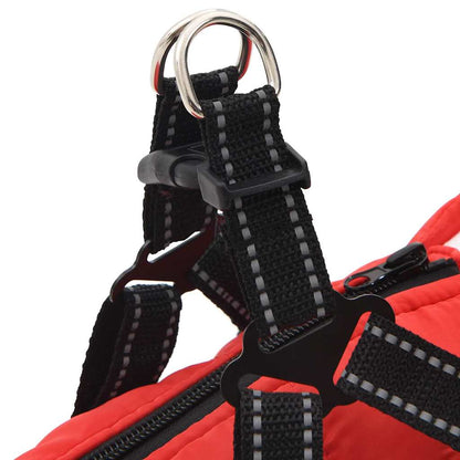 Cappotto Cani Imbracatura Impermeabile Riflettente Rosso L40 | homemem39