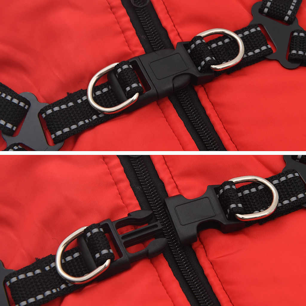Cappotto Cani Imbracatura Impermeabile Riflettente Rosso L40 | homemem39