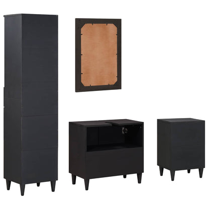 Set di Armadi da Bagno con porta 4 pcs Legno di mango massello