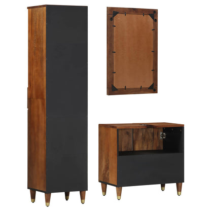 Set di Armadi da Bagno con cassetto 3 pcs Marrone miele | homemem39
