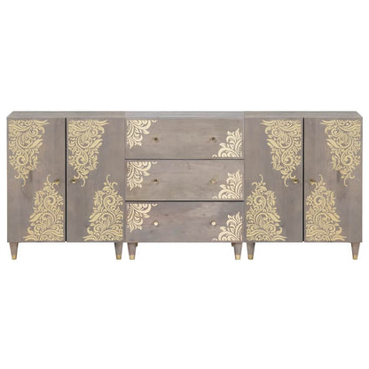 Set di Armadi da Bagno 3 pcs Grigio e Oro 180 x 33 x 75 cm | homemem39