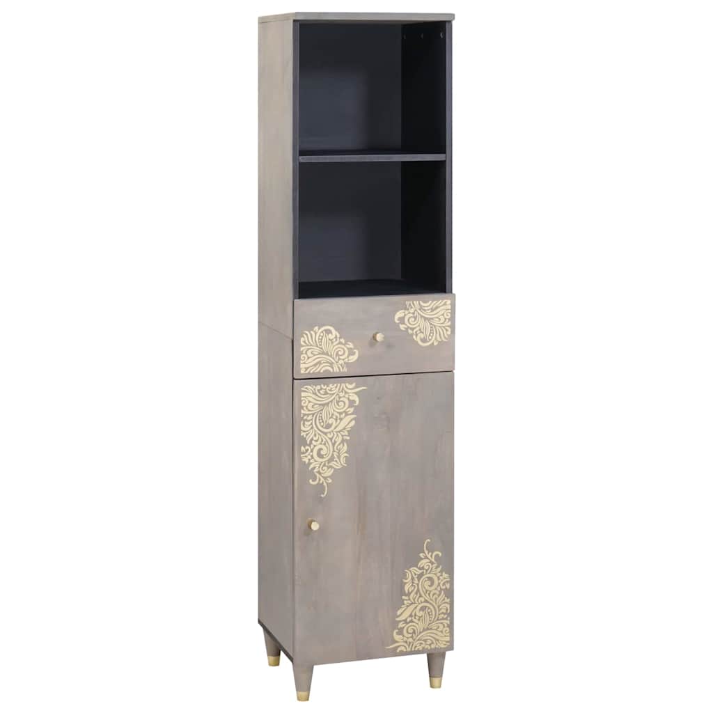 Set di Armadi da Bagno 4 pcs Grigio Legno di mango massello | homemem39
