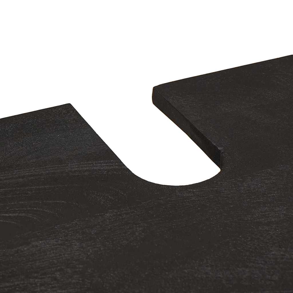 Set di Armadi da Bagno 2 pcs Nero Legno di mango massello | homemem39