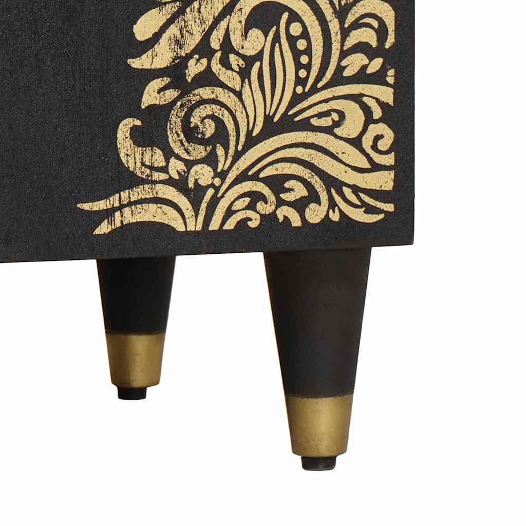Set di Armadi da Bagno 2 pcs Nero Legno di mango massello | homemem39
