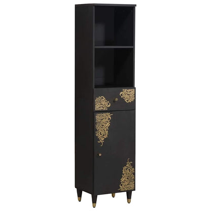 Set di Armadi da Bagno 3 pcs Nero Legno di mango massello | homemem39