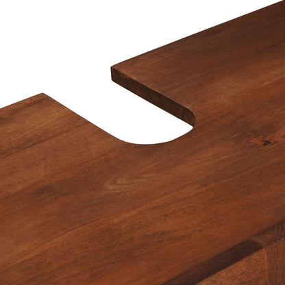 Mobile da Bagno 2 pcs Nero e Oro Legno di mango massello | homemem39