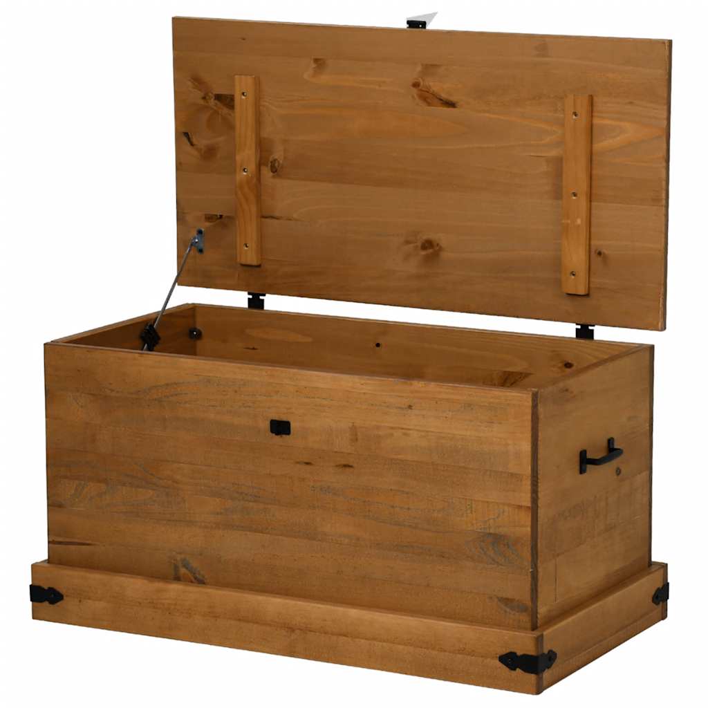 Cassapanca HALDEN 91x48x47 cm in Legno Massello di Pino - homemem39