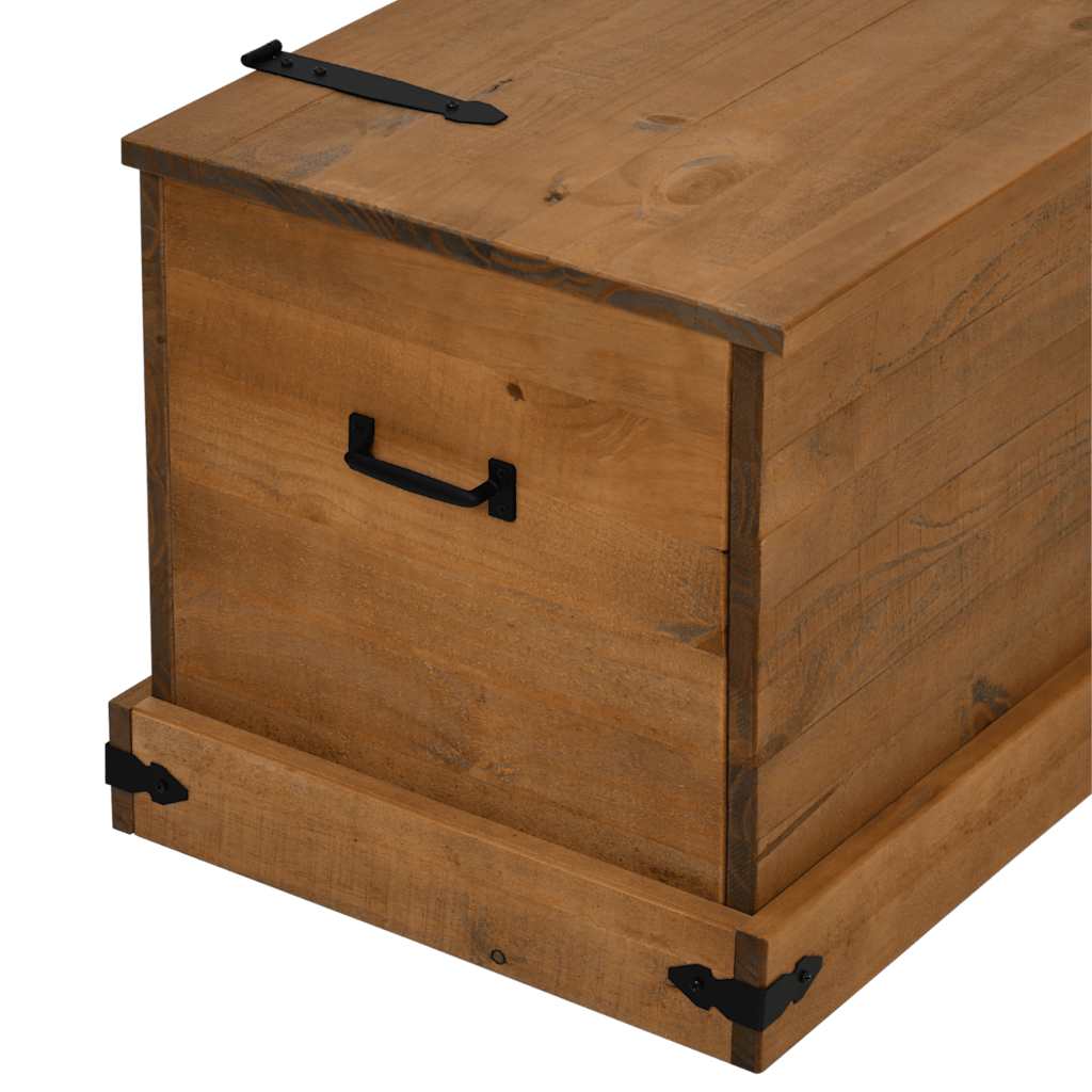 Cassapanca HALDEN 91x48x47 cm in Legno Massello di Pino - homemem39