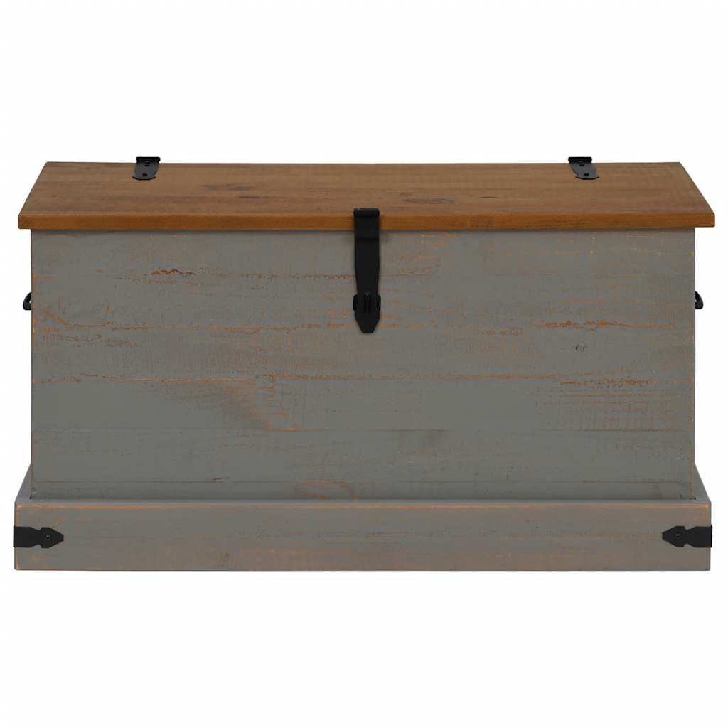 Cassapanca HALDEN Grigio 91x48x47 cm in Legno Massello di Pino - homemem39