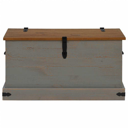 Cassapanca HALDEN Grigio 91x48x47 cm in Legno Massello di Pino - homemem39